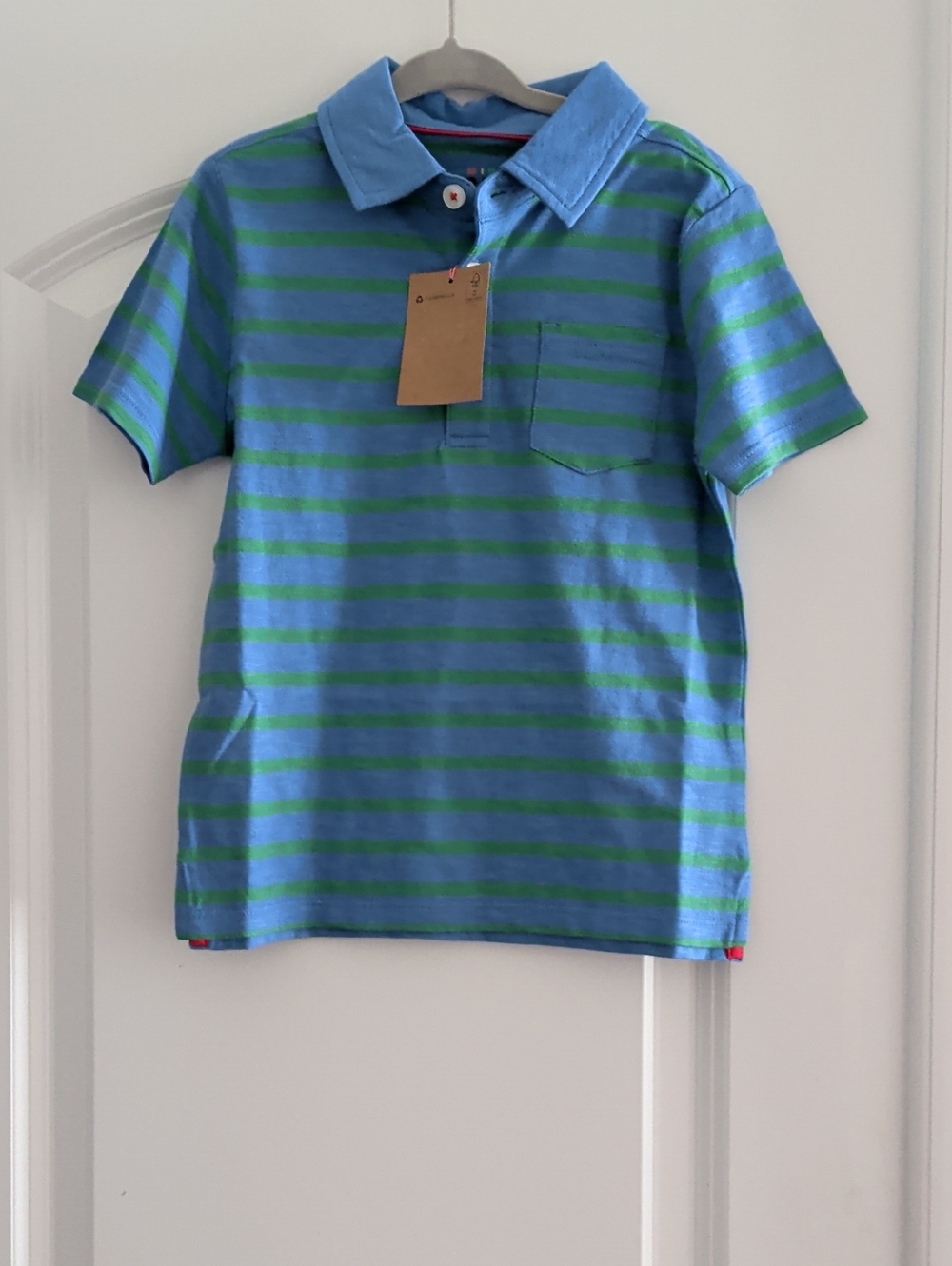 Mini Boden Blue and Green Striped Polo